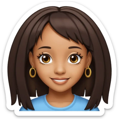 Lisa Left Eye Lopes with dark brown long hair sticker