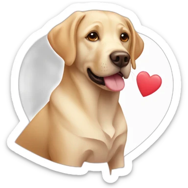 labrador in loveheart sticker
