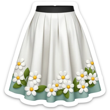create a white with little flowers midi skirt whituot pleats sticker