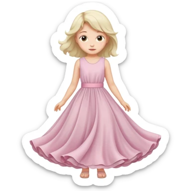 Girl curtsying with dress sticker