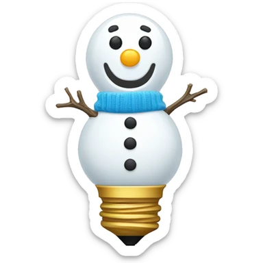 skinny snowman with vest, light bulb buttons sticker