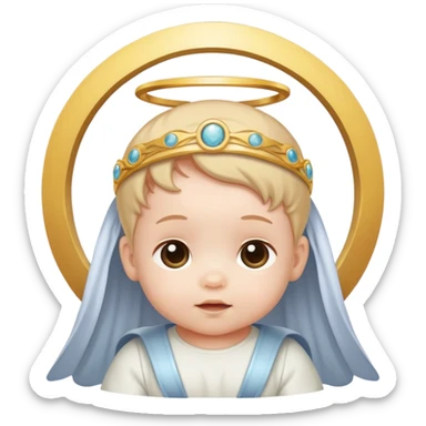 Baby with a icon gloria around its head sticker