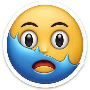 Emoji for Big damage, at guild bosses,  iconic, with blue and black theme sticker