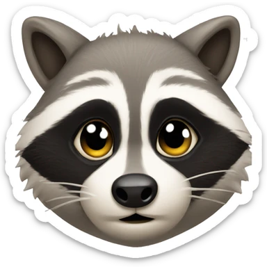 Raccoon with a kissy face sticker