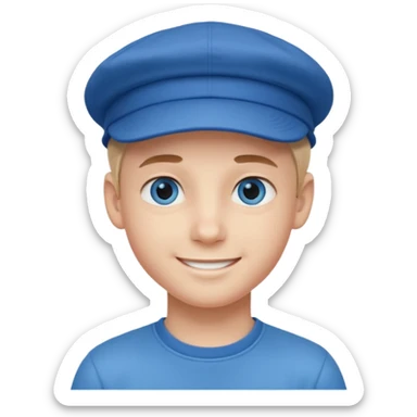 handsome boy with cap only neck  sticker