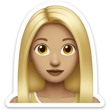 Blonde straight hair girl  sticker