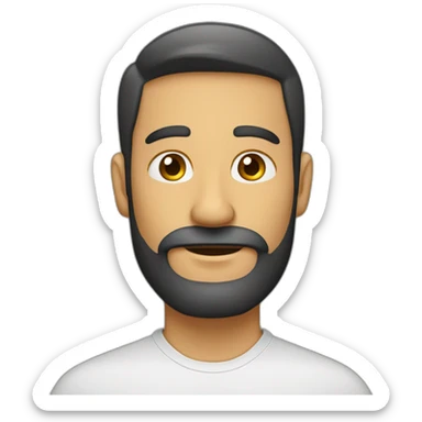 Hombre calvo con barba ligera sticker