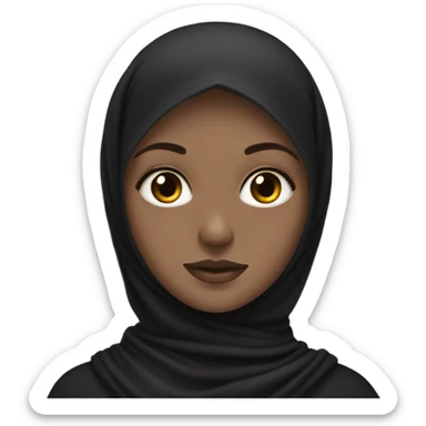 White girl, black eyes with black hijab sticker