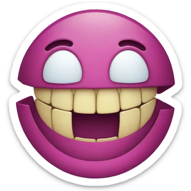 A smiley face with a  large gap in between the teeth sticker
