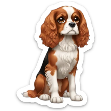 dog Cavalier King Charles Spaniel full body sticker