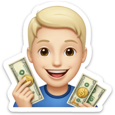 create happy smile with money tongue like 🤑  sticker