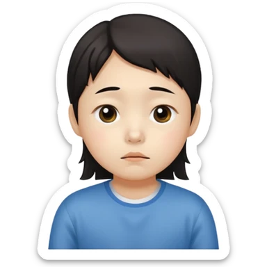 a Korean four-year-old who’s exhausted from studying sticker