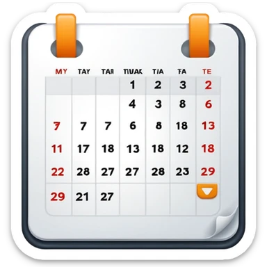 simple calendar with 2 to 3 marked dates symbolizing moderate admin workload sticker