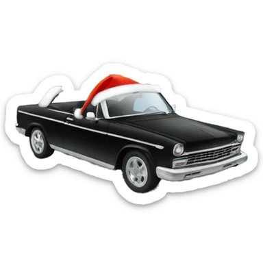 Christmas black car with Christmas tree sticker