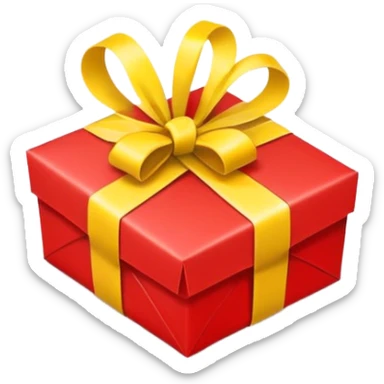 gift red with yellow ribbon sticker