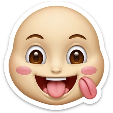 Face with tongue out, smiling and blushing and eyes rolled back  sticker