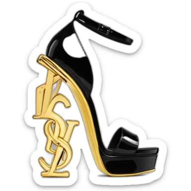 Ysl heel sandal  TRIBUTE PLATFORM SANDAL black PATENT LEATHER sticker