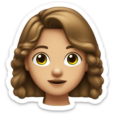 Mädchen mit braunen Haaren und grünen Augen sticker