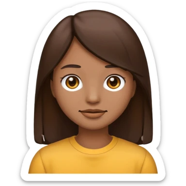Make an emoji with medium straight dark brown hair sticker