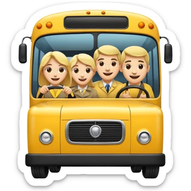 autobus de equipo llevando a egnte de basebal  y un chofer sticker