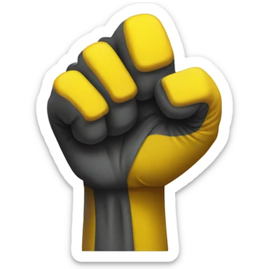 create a arm with a fist that is bright yellow sticker