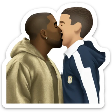 kanye kissing ronaldo sticker