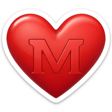 the letters M + V, in a heart  sticker