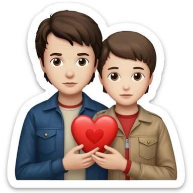 Stranger things Steve and Robin with a heart inbetween sticker