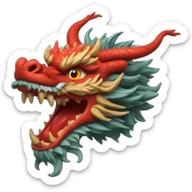 Chinese dragon head sticker