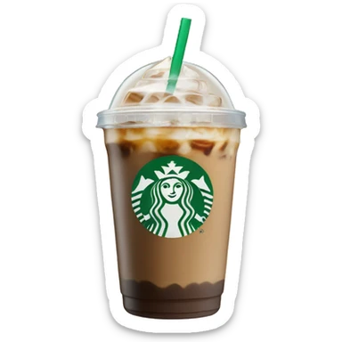 Starbuck ice coffee with ice cubes sticker