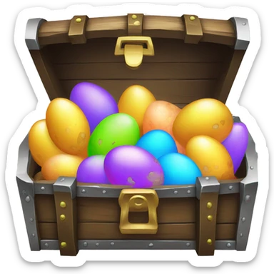 treasure chest with alien eggs sticker
