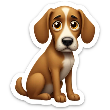 sad dog sticker sticker