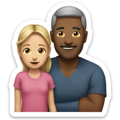 A father with his daughter  sticker