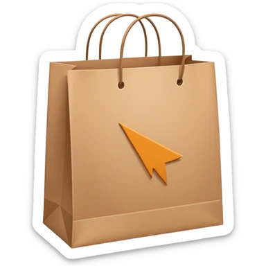 A shopping bag with a return arrow symbol, representing a return policy sticker