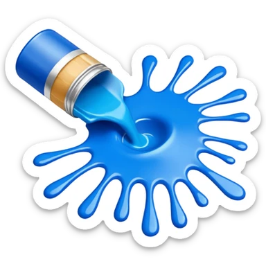 paint splatter, spilled paint, blue color. sticker