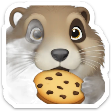 Marmot eating a cookie sticker