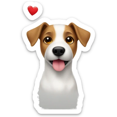 Jack rassel terrier with a heart on its right side  sticker