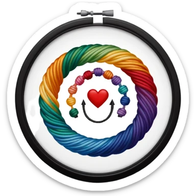 Framed embroidery sticker