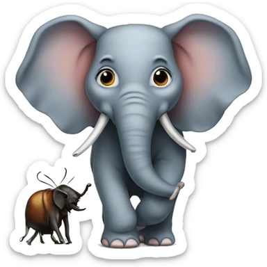 Elephant standing on an ant sticker