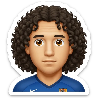 carles puyol football player curly hair sticker
