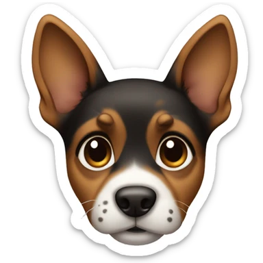 Puppy with pointy ears with black and brown tortoiseshell without white with pointy ears sticker