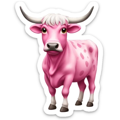 Pink highlander spotted cow sticker