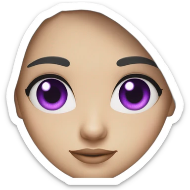 girl with purple eyes and dark hair sticker