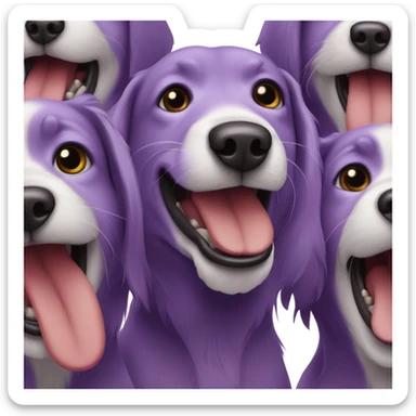 A bunch of purple dogs barking  sticker