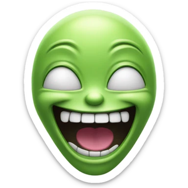 An alien laughing sticker