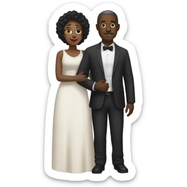 Black man and wife witembrace. sticker