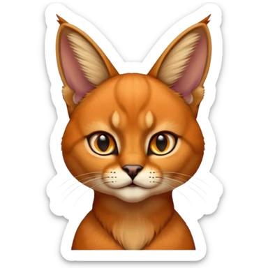 Caracal cat in a Android style emoji sticker