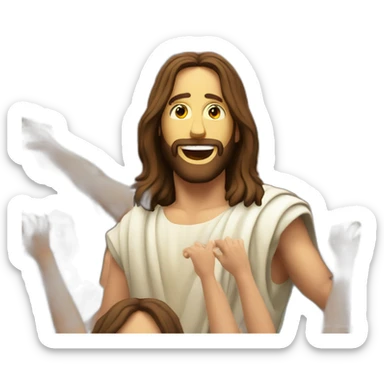 Jesus at a rave festival sticker