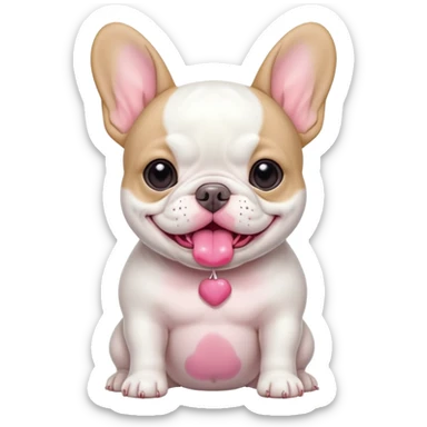 a big white fat baby french bulldog sticker