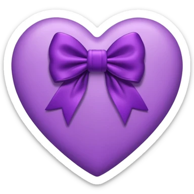 purple heart with a velvet bow sticker